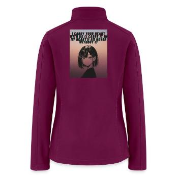 Romantic Anime Quote Art - Women’s Soft Shell Jacket - raspberry - Back