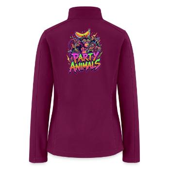 Neon Party Animals Monkey - Women’s Soft Shell Jacket - raspberry - Back