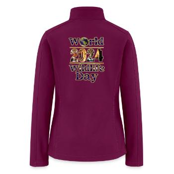 WORLD WILDLIFE DAY 2024 - Women’s Soft Shell Jacket - raspberry - Back