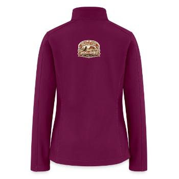 Raised with Dog & Dirt Farm Logo - Women’s Soft Shell Jacket - raspberry - Back