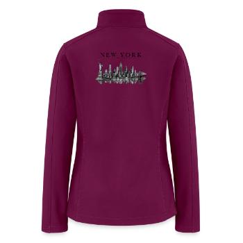 Retro New York City Skyline Silhouette - Women’s Soft Shell Jacket - raspberry - Back
