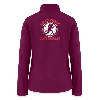 No Excuses Just Results - Women’s Soft Shell Jacket - raspberry - Back