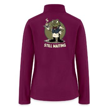 Frog Waiter with Coffee Tray - Women’s Soft Shell Jacket - raspberry - Back