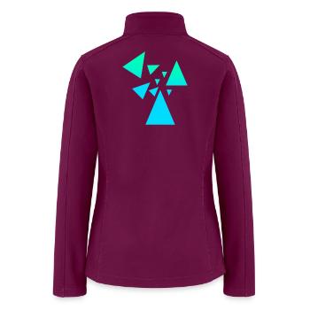 Blue Gradient Triangle Fragments - Women’s Soft Shell Jacket - raspberry - Back