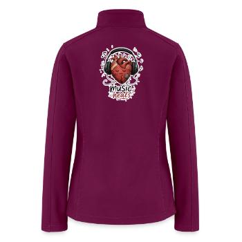 Music Heals Broken Heart Headphones Design - Women’s Soft Shell Jacket - raspberry - Back