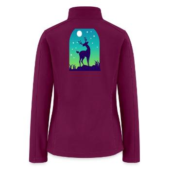 Midnight Stag under Moonlight - Women’s Soft Shell Jacket - raspberry - Back