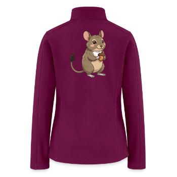 Forest brown mouse - Women’s Soft Shell Jacket - raspberry - Back