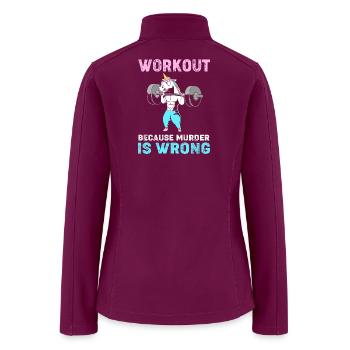 Weightlifting Exercise Gym Unicorn - Women’s Soft Shell Jacket - raspberry - Back
