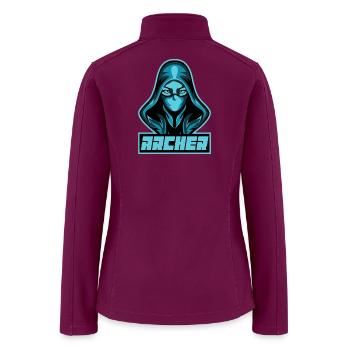 Racer Woman Face T-Shirt | Speed Racing Girl Graph - Women’s Soft Shell Jacket - raspberry - Back
