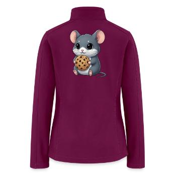 Cute mouse cookie snacks cartoon sweet - Women’s Soft Shell Jacket - raspberry - Back