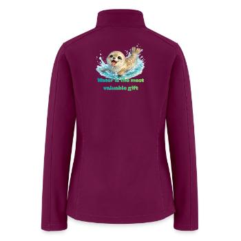Seal Water Conservation Inspirational Design - Women’s Soft Shell Jacket - raspberry - Back