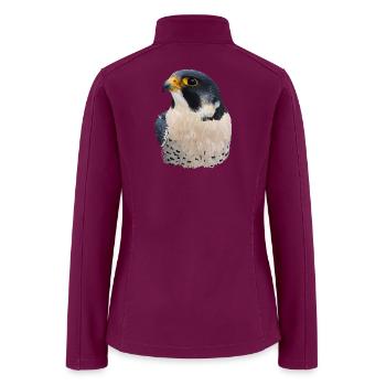 Watercolor Falcon Head Illustration - Women’s Soft Shell Jacket - raspberry - Back