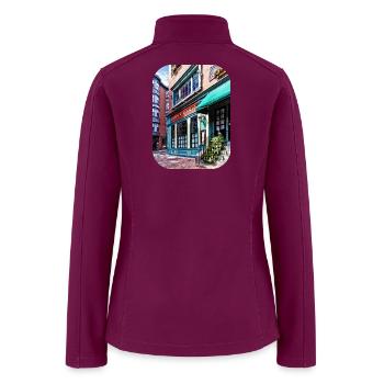Boston MA - North End Restaurant - Women’s Soft Shell Jacket - raspberry - Back