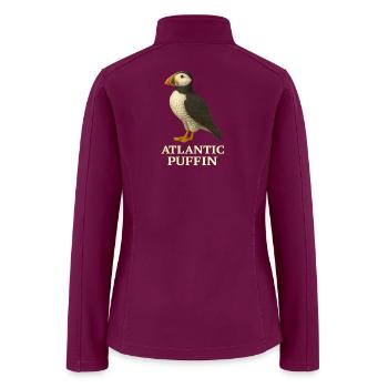 Atlantic Puffin Seabird Nature Lover Design - Women’s Soft Shell Jacket - raspberry - Back