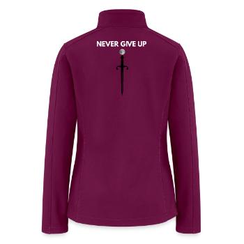 Never Give Up Dagger Motivation - Women’s Soft Shell Jacket - raspberry - Back