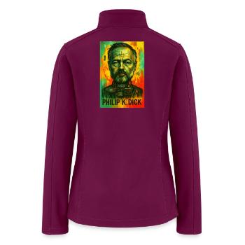 Philip K. Dick Cyberpunk Sci Fi Author - Women’s Soft Shell Jacket - raspberry - Back