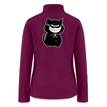 muahaha - Chubby Black Cat Expressions - Women’s Soft Shell Jacket - raspberry - Back
