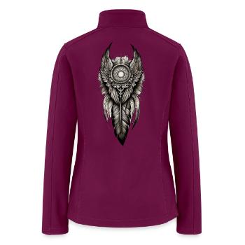 Intricate Dreamcatcher Feather Tattoo - Women’s Soft Shell Jacket - raspberry - Back