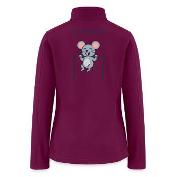 Mouse doing pull ups - Women’s Soft Shell Jacket - raspberry - Back
