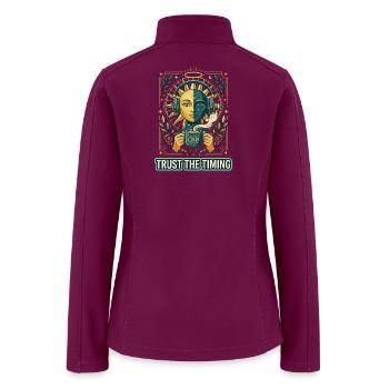 Trust The Timing Sun Moon Lo-Fi Coffee Celestial - Women’s Soft Shell Jacket - raspberry - Back