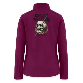 Conquer Fear Skull Dagger Artwork - Women’s Soft Shell Jacket - raspberry - Back