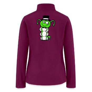 Caterpillar Sir Rich Man Monocle Glasses Top Hat - Women’s Soft Shell Jacket - raspberry - Back