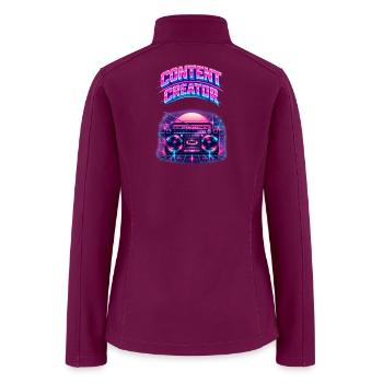 Content Creator Neon Boombox - Women’s Soft Shell Jacket - raspberry - Back