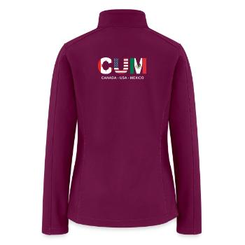 CUM Canada USA Mexico USA Soccer Host Nations  - Women’s Soft Shell Jacket - raspberry - Back