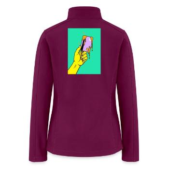 Melting Tech Pop Art Hand - Women’s Soft Shell Jacket - raspberry - Back