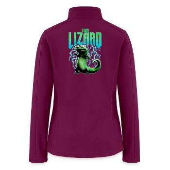 Tom Lizard Funny Retro Lightning Reptile Humor - Women’s Soft Shell Jacket - raspberry - Back