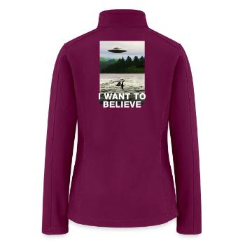 I want to believe art - Women’s Soft Shell Jacket - raspberry - Back
