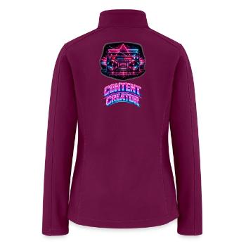 Neon Boombox Content Creator - Women’s Soft Shell Jacket - raspberry - Back