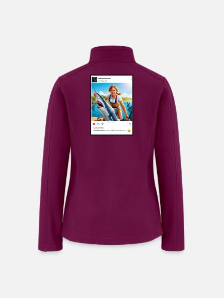 Dockside Shark Surprise - Women’s Soft Shell Jacket - raspberry