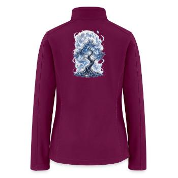 Mystic Moon Tree – Magical Nature Design - Women’s Soft Shell Jacket - raspberry - Back