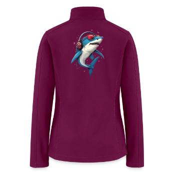 Shark Design Tiger Sharks Gray White Great Shark - Women’s Soft Shell Jacket - raspberry - Back