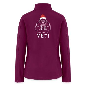 Believe in Yeti Santa - Women’s Soft Shell Jacket - raspberry - Back