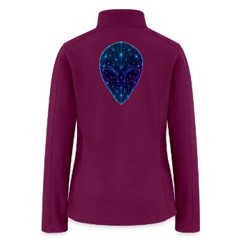 Neon Geometric Alien Face - Women’s Soft Shell Jacket - raspberry - Back