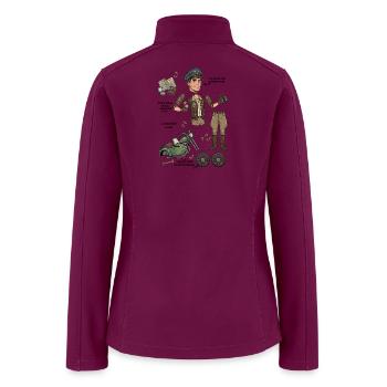 Rugged Adventurer Paper Doll - Women’s Soft Shell Jacket - raspberry - Back