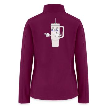Worried Shaker Cup Anxious Mascot - Women’s Soft Shell Jacket - raspberry - Back