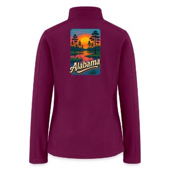 Sunset Over Alabama Forest Scene - Women’s Soft Shell Jacket - raspberry - Back