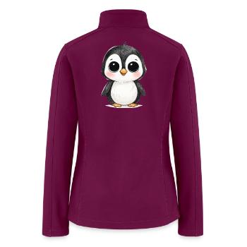 Watercolor Penguin Charm - Women’s Soft Shell Jacket - raspberry - Back
