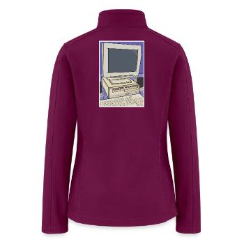 Retro Computer Desktop Setup - Women’s Soft Shell Jacket - raspberry - Back