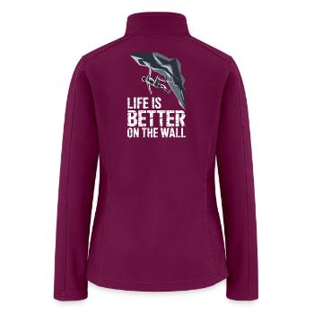 Life Is Better On Rock Climbing - Women’s Soft Shell Jacket - raspberry - Back