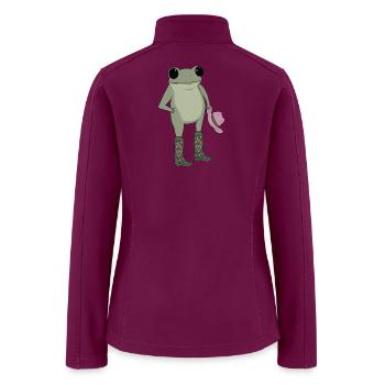 Cute Cowboy Frog in Western Boots Cartoon - Women’s Soft Shell Jacket - raspberry - Back