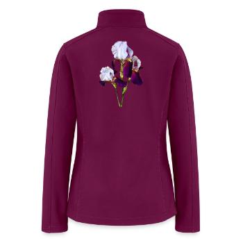Three Irises in Shades of Magenta - Women’s Soft Shell Jacket - raspberry - Back