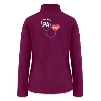 PA Heartbeat Stethoscope - Women’s Soft Shell Jacket - raspberry - Back
