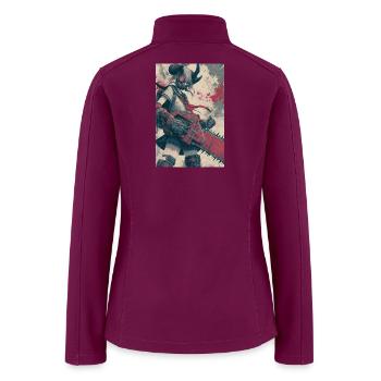 Gasmask Chainsaw Warrior - Women’s Soft Shell Jacket - raspberry - Back