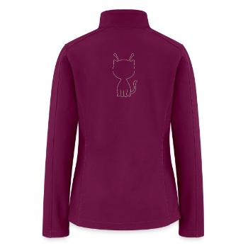 Neon Alien Cat Outline - Women’s Soft Shell Jacket - raspberry - Back
