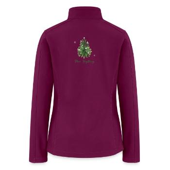New Beginning Pine Tree Design - Women’s Soft Shell Jacket - raspberry - Back