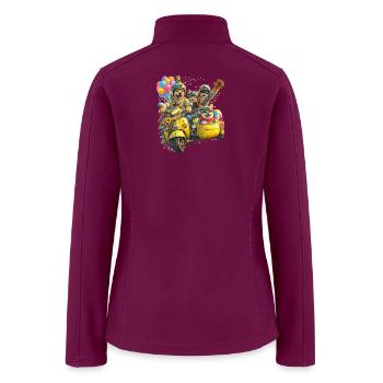Puptastic Parade on Yellow Scooter - Women’s Soft Shell Jacket - raspberry - Back